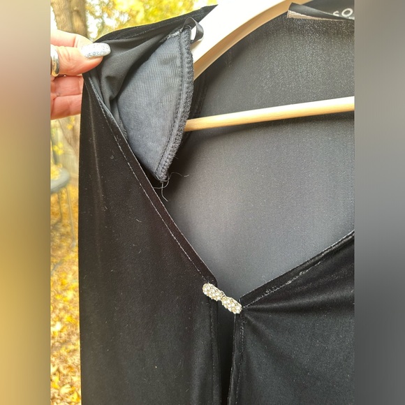 Vintage Crimson Black Velvet/Valuer Cape Cardigan Size M - Picture 7 of 8